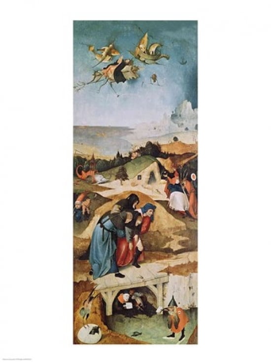 Left wing of the Triptych of the Temptation of St Anthony Canvas Art - Hieronymus Bosch (24 x 36)