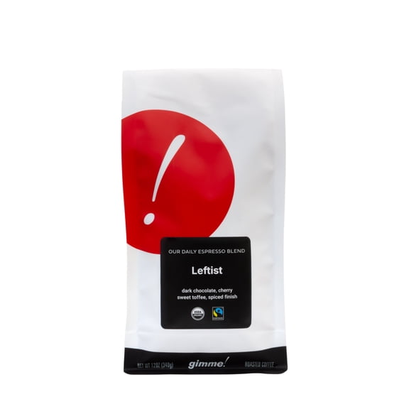 Leftist Espresso Blend - Certified Fairtrade, Organic - Roasted by Gimme! Coffee - Freshly Ground Coffee - 5lb Bag