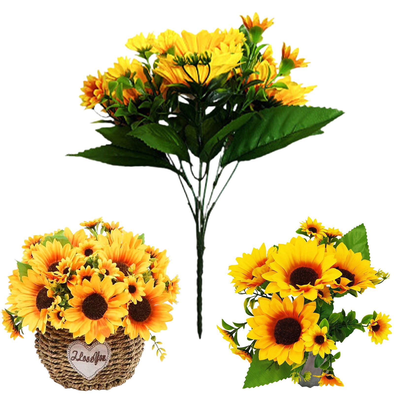 Leftover Sunflower Artificial Flowers in Vase,Sunflower Decor,Flower ...