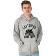 thumbnail image 1 of Leftovers are for Quitters Turkey Day Unisex Fleece Graphic Zip Up Hoodie Brisco Brands 4X, 1 of 5
