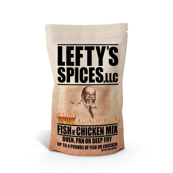 Lefty's Spicy Fish & GGA1 Chicken Mix | Air Fry and Oven Baked Seasoned Coating Mix for Fish, Chicken, Pork Chops, Shrimp and Vegetables | 16 oz.