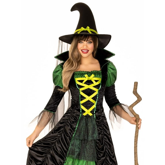 Leg Avenue 2 Piece Storybook Witch Women's Halloween Fancy-Dress Costume for Adult, S-M