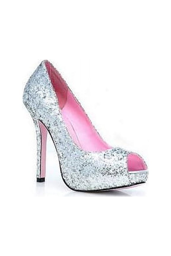 5" Silver Ella Glitter Pump 5011-S Silver 6, 6