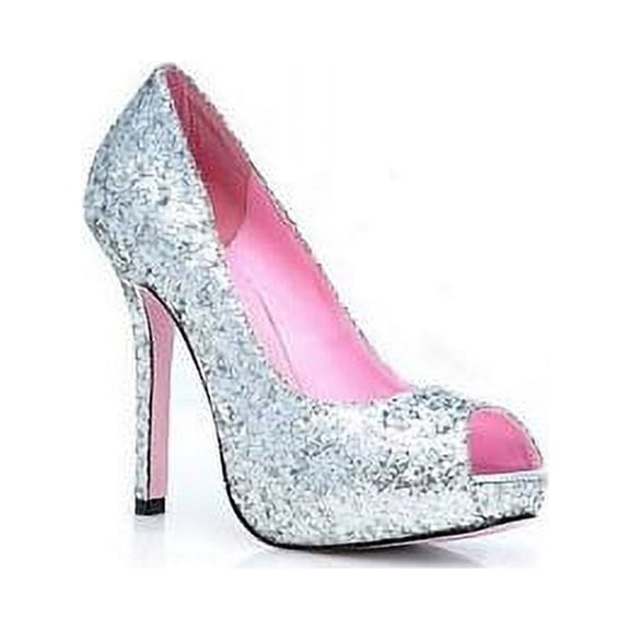 Leg Avenue 5" Silver Ella Glitter Pump 5011-S Silver 6, 6