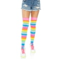 thumbnail image 1 of Leg Avenue Acrylic Neon Rainbow Thigh Highs 6600, 1 of 5
