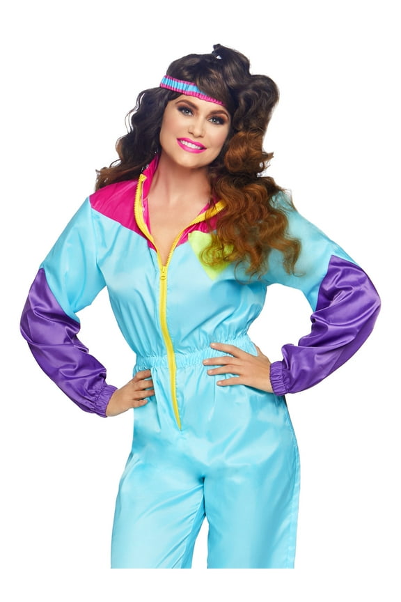 Awesome 80s Ski Suit Women's Halloween Fancy-Dress Costume for Adult, XL