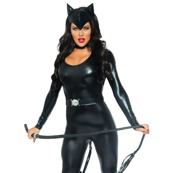 Leg Avenue Batman Feline Femme Fatale Villain Catsuit Women's Halloween Fancy-Dress Costume for Adult, L