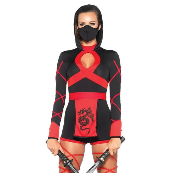Leg Avenue Black Dragon Ninja Women's Halloween Fancy-Dress Costume for Adult, XS