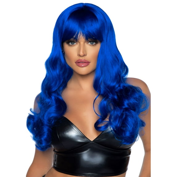 Leg Avenue Blue Costume Wig with Bangs, for Adults