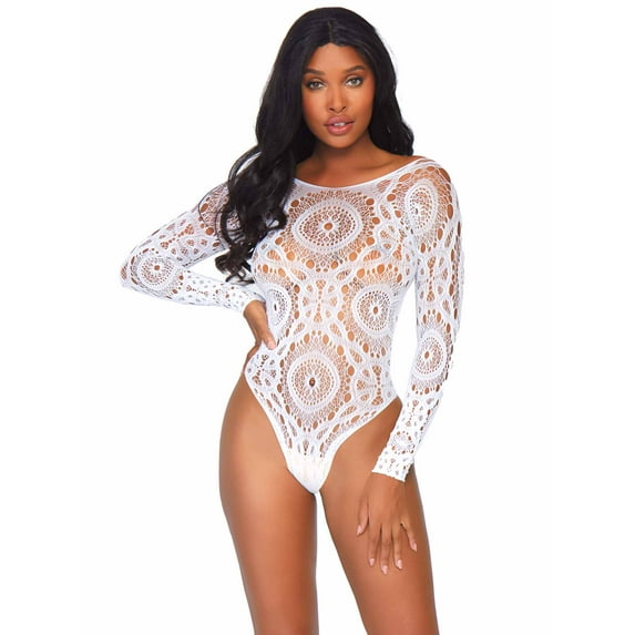 Leg Avenue Boat Neck Long Sleeve Medium Teddy (Women's) 1 Pack