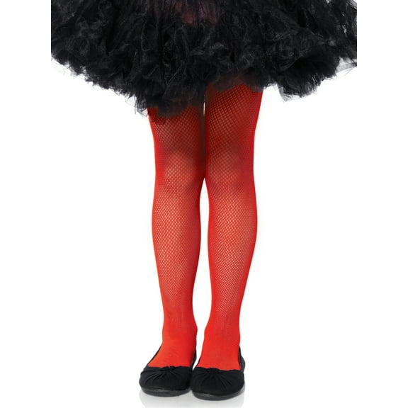 Leg Avenue Children's Classic Fishnet Tights,Red, X-Large