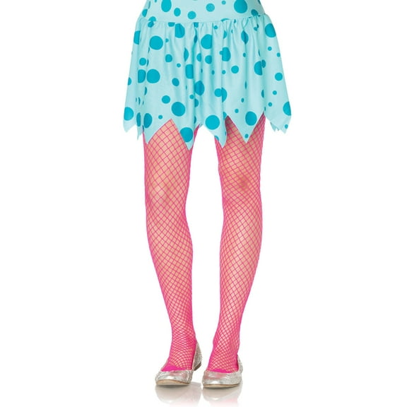 Leg Avenue Children's Girls Fishnet Stocking, Neon Pink, X-Large