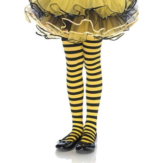 Skeleteen Black and Yellow Tights - Striped Nylon Bumble Bee Stretch  Pantyhose Stocking Accessories for Every Day Attire and Costumes for Teens  and Children 