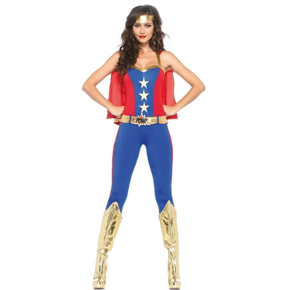Leg Avenue Comic Book Super Hero Women's Halloween Fancy-Dress Costume for Adult, L