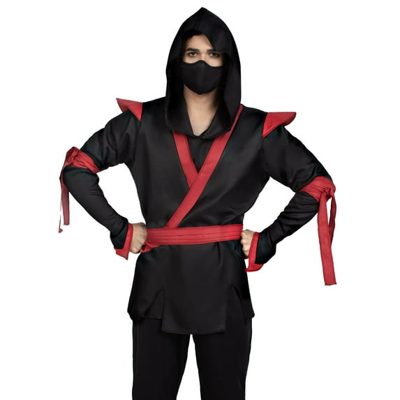 Leg Avenue Complete Ninja Assassin Halloween 5pc Men Costume, Red Black