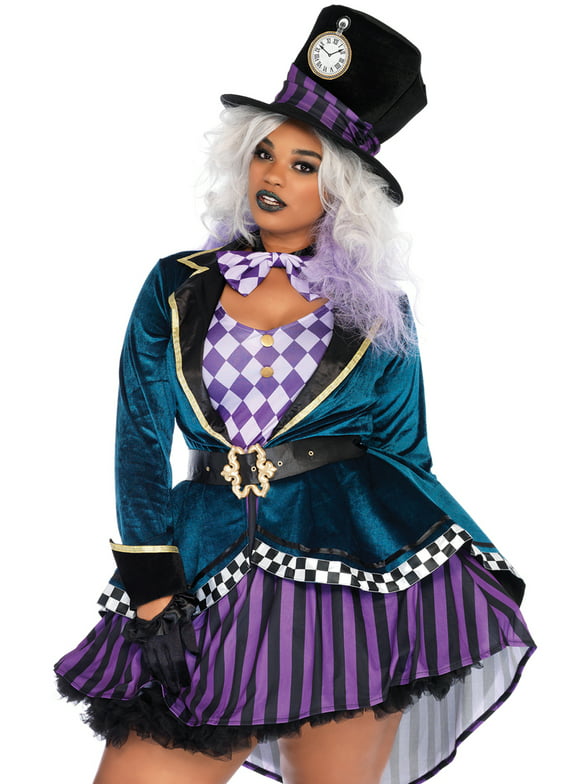 Leg Avenue Delightful Hatter Women's Halloween Fancy-Dress Costume for Adult, Plus Size