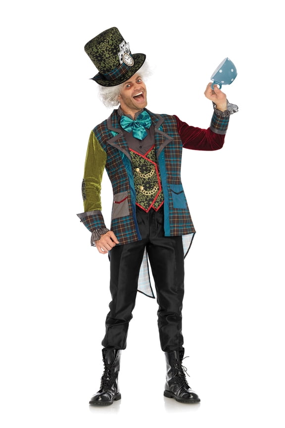 Deluxe Mad Hatter Men's Halloween Fancy-Dress Costume for Adult, S