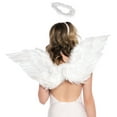 thumbnail image 1 of Leg Avenue Feather Angel Wings and Halo Costume Accessory, White, One Size, 1 of 3