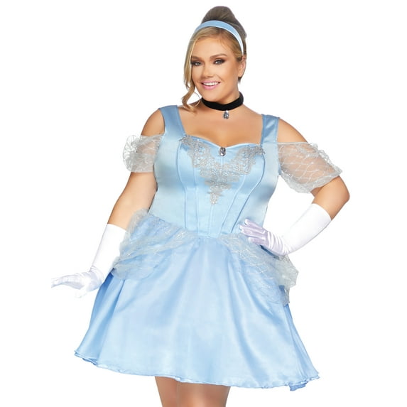 Leg Avenue Glass Slipper Cinderella Princess Women's Halloween Fancy-Dress Costume for Adult, 1X