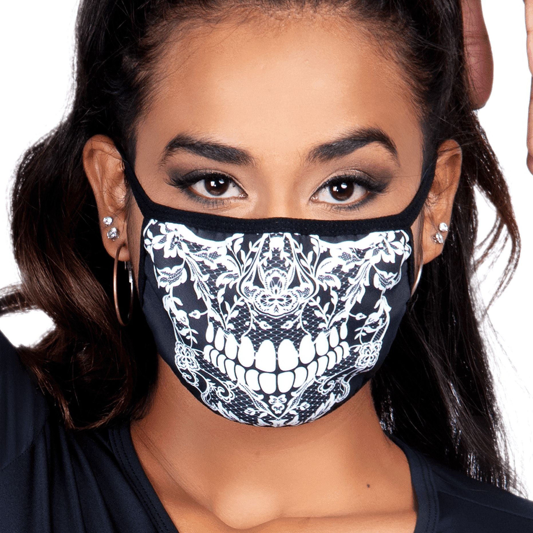 Leg Avenue Halloween's Lace Skull Print Face Mask