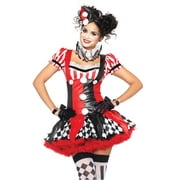 Leg Avenue Harlequin Clown Womens Halloween Fancy-Dress Costume for Adult, L