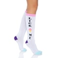 thumbnail image 1 of Leg Avenue Lick Me Knee Socks Ribbed Athletic Novelty Socks For Women, 1 of 4