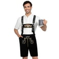 thumbnail image 1 of Leg Avenue Men's Bavarian Lederhosen Halloween Costume, Black, Small, 1 of 5