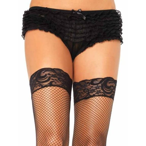 Leg Avenue Micromesh Lace Ruffle Tanga Shorts