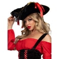 thumbnail image 1 of Leg Avenue Pirate Hat with Lace Trim and Bows, O/S, Black/Red, 1 of 5