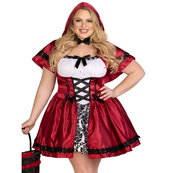 Leg Avenue Plus Size Gothic Red Riding Hood Adult Halloween Costume