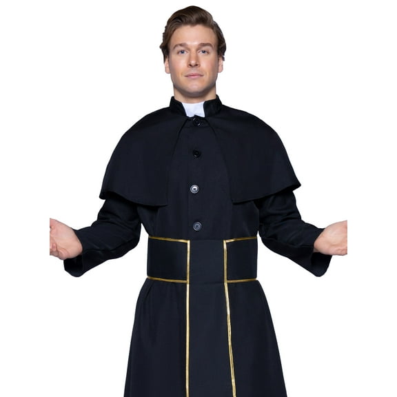 Leg Avenue Priest Costume for Men with Robe and Cape, Adult Size M
