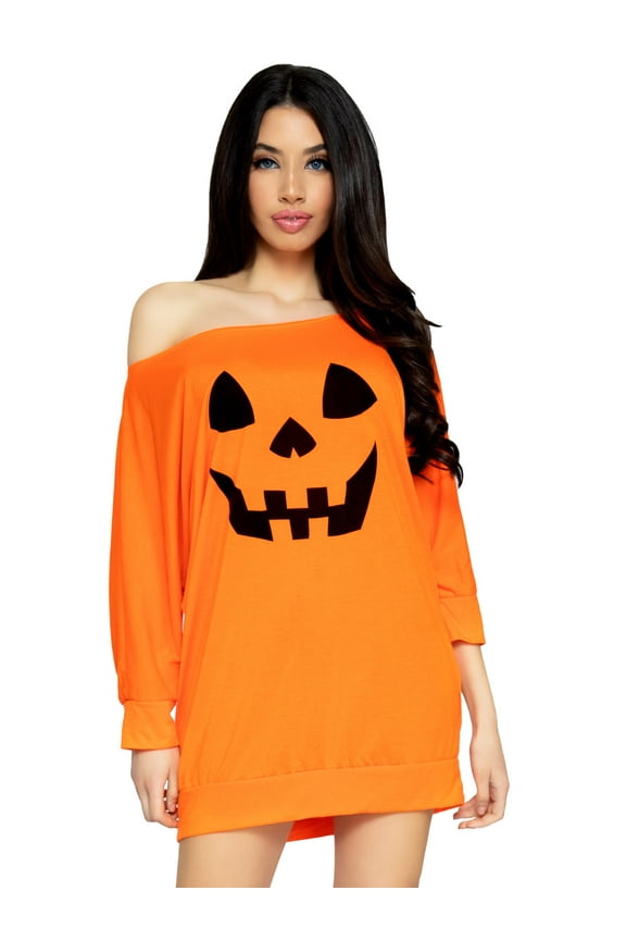 Pumpkin Ghost Women's Shirt Fancy-Dress Costume for Adult, XS