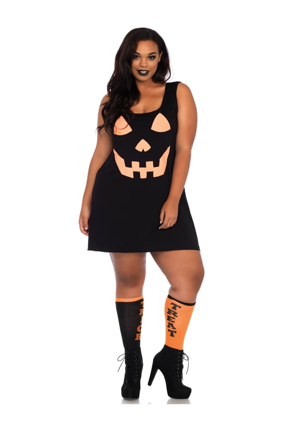 Pumpkin Women's Dress with Jersey Fabric for Adults, Plus Size