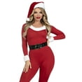 thumbnail image 1 of Leg Avenue Santa Baby Spandex Jumpsuit Women's Fancy-Dress Costume with Matching Hat for Adult, S, 1 of 5