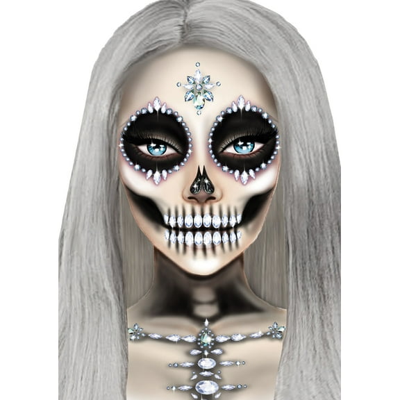 Leg Avenue Skeleton Adhesive Face Halloween Costume Accessory