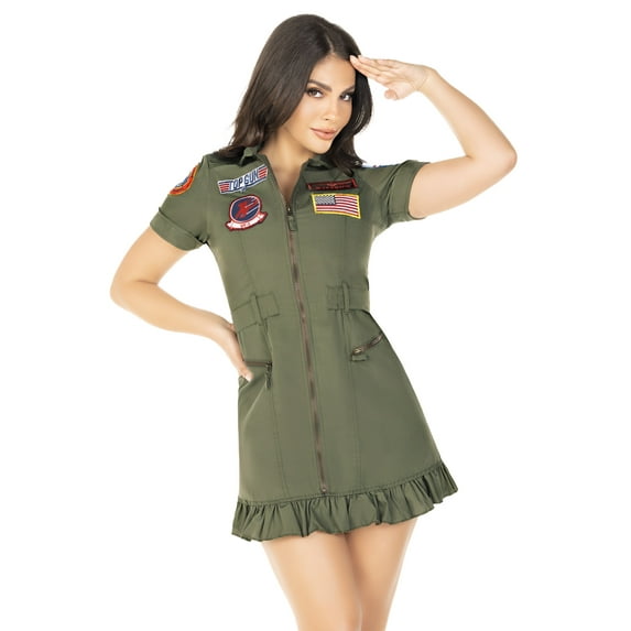 Leg Avenue Top Gun Flight Dress Adult Halloween Costume, Large