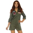 thumbnail image 1 of Leg Avenue Top Gun Womens Romper Flight Suit Costume, 1 of 3