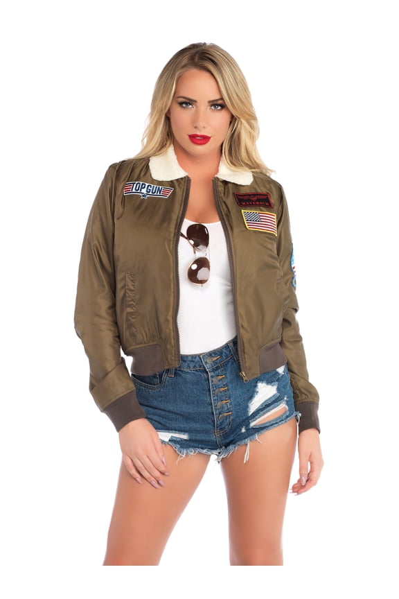Top Gun women's nylon bomber j Khaki Color