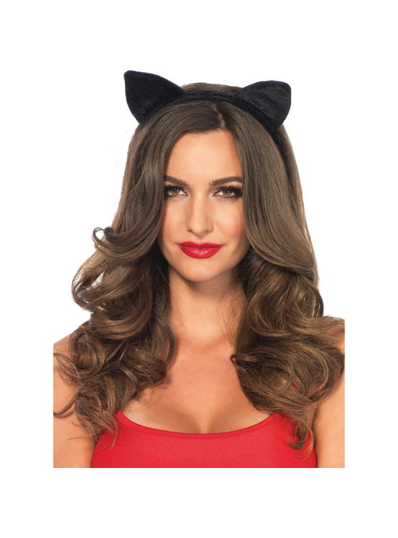 Leg Avenue Velvet Black Cat Ear Headband Halloween Costume Accessory