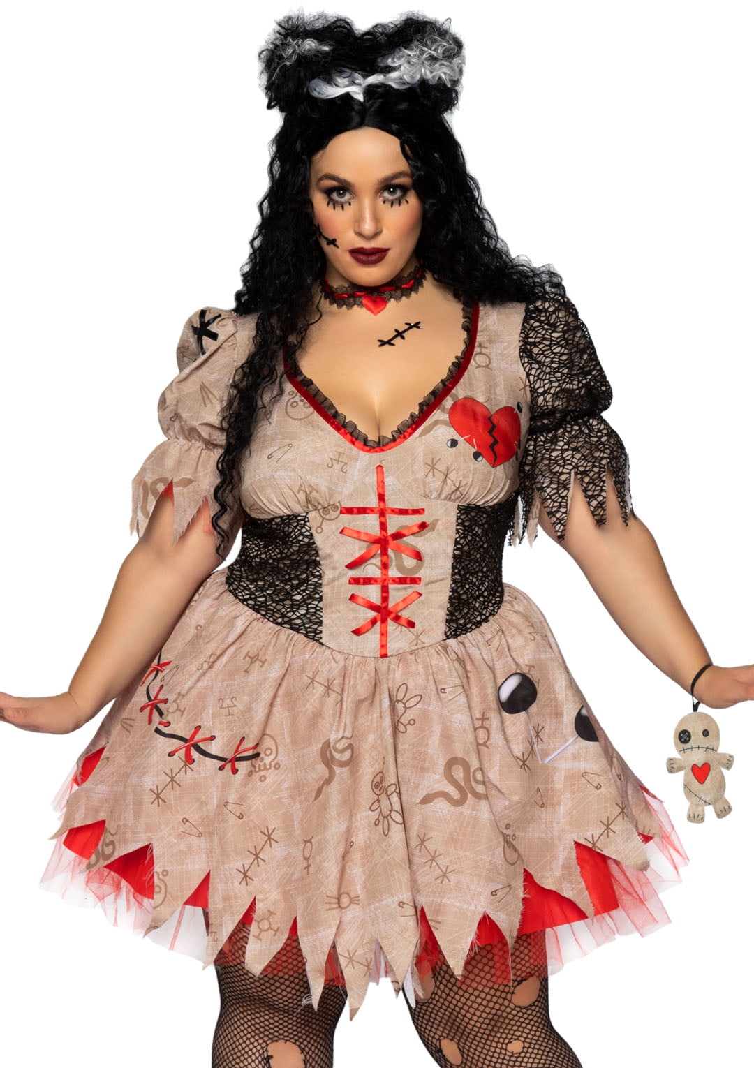 Leg Avenue Voodoo Doll Halloween Fancy-Dress Costume for Adult, Multicolor, 1X-2X