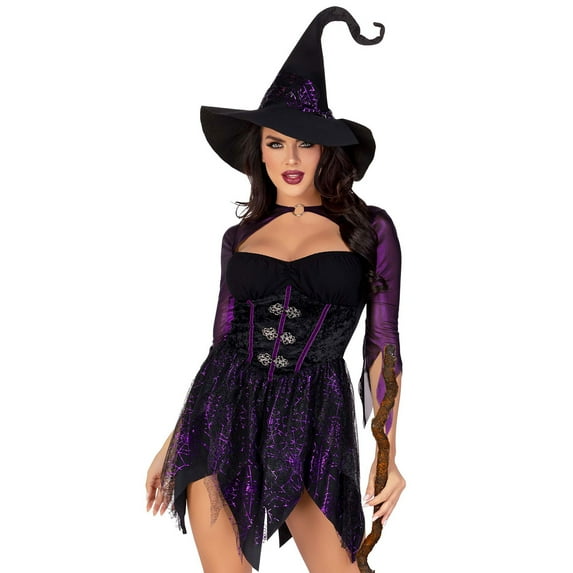Leg Avenue Women's 2 Pc Mystical Witch Costume with Dress, Witch Hat