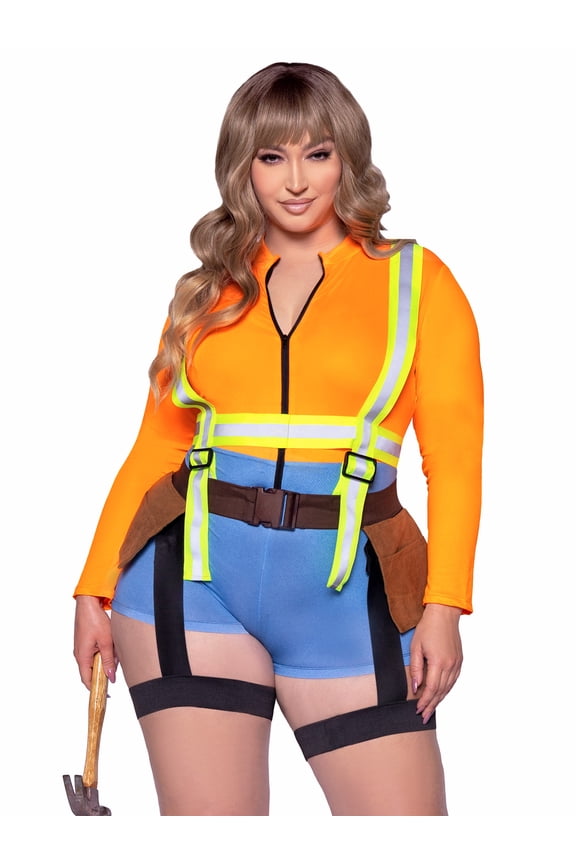 Women's 2 Piece Construction Worker Costume Set