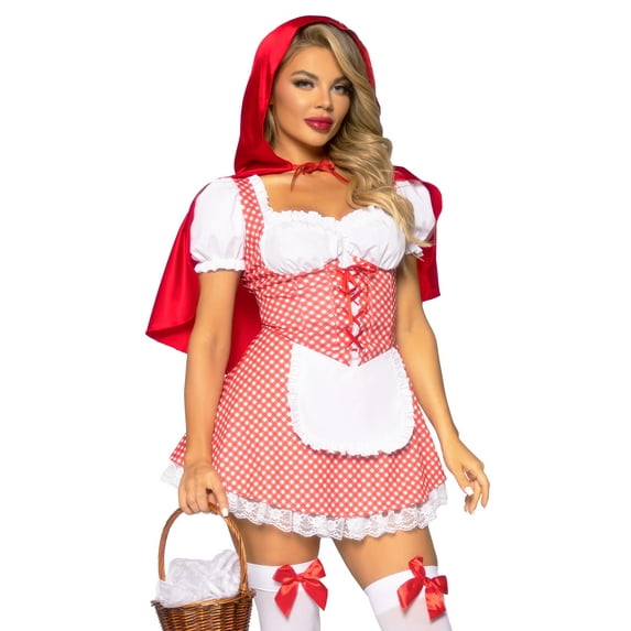 Leg Avenue Women's 2 Piece Fairytale Miss Red Riding Hood Costume Set