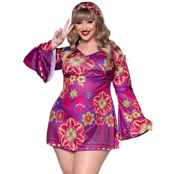 Leg Avenue Women's 2 Piece Hippy Girl Dress Set
