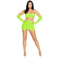 thumbnail image 1 of Leg Avenue Women's 3 Pc Checkerboard Fishnet And Opaque Bandeau, Mini Skirt, And Arm Warmers Set, 1 of 1