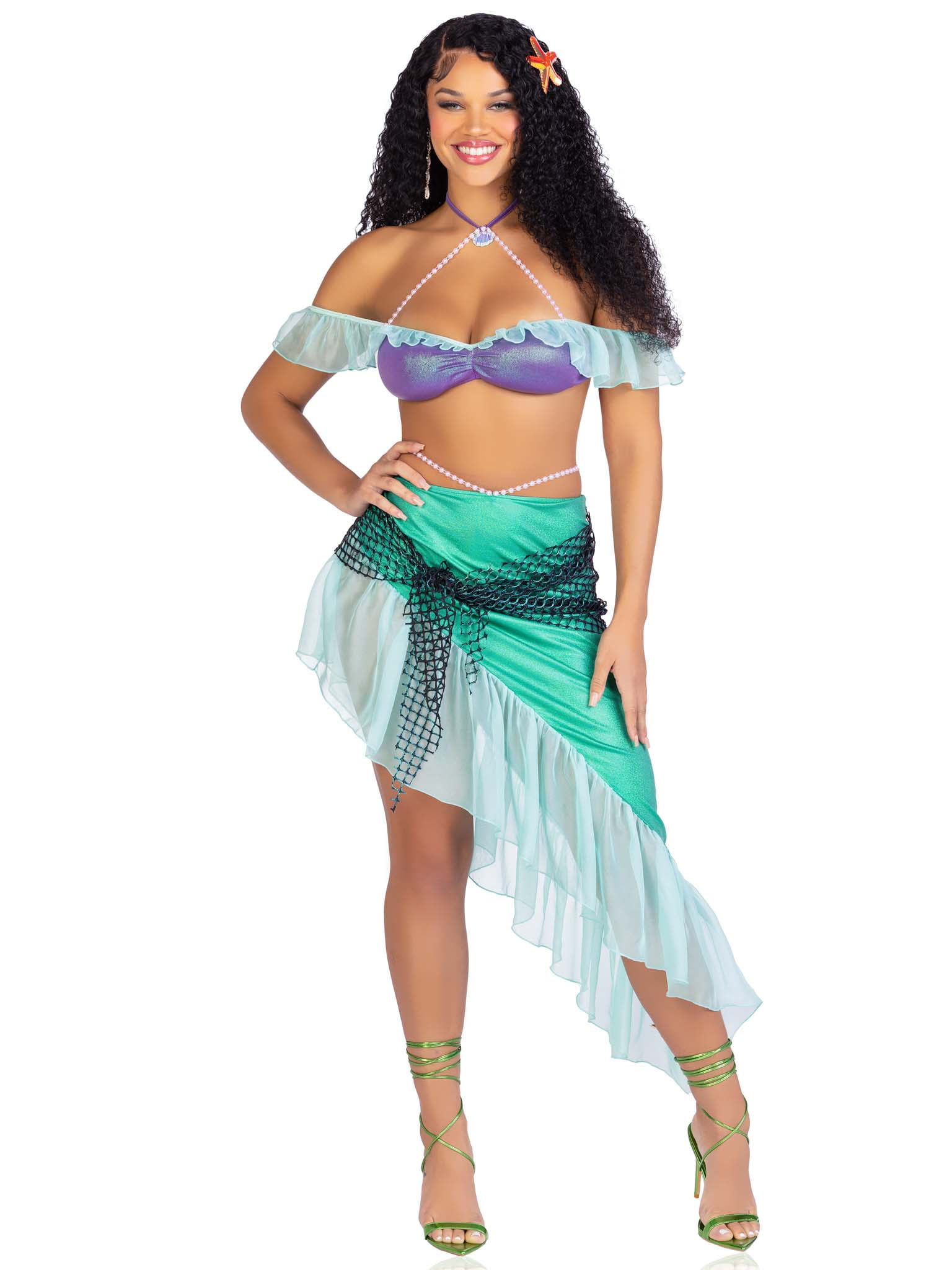 Leg Avenue Women's 3 Pc Spellbound Mermaid Costume with Iridescent