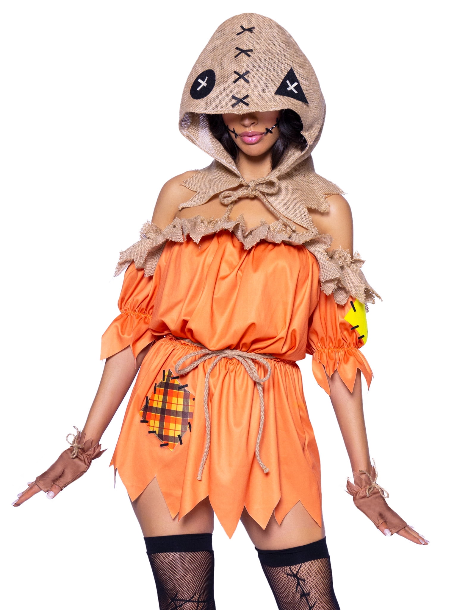 scarecrow fancy dress ladies Scarecrow Costume Knee High Socks main image 0