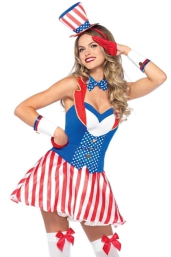 Women's 4PC Yankee Doodle Darlin' July 4th America Costume