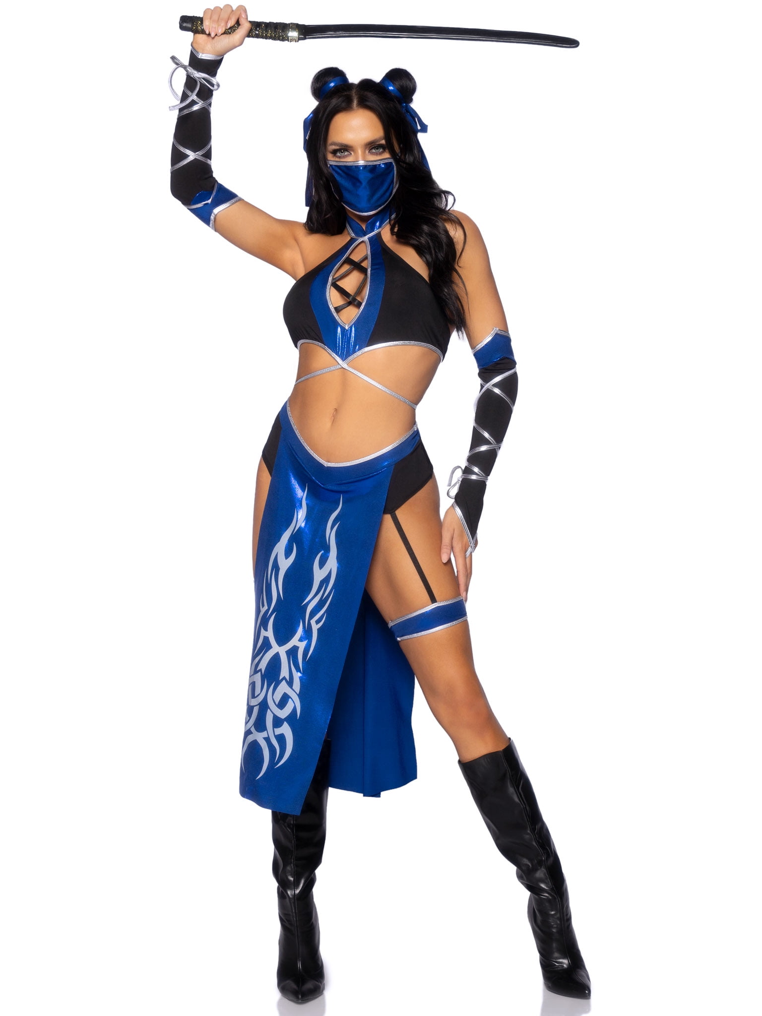 Leg Avenue Women's 5 Piece Blue Ninja Costume Set