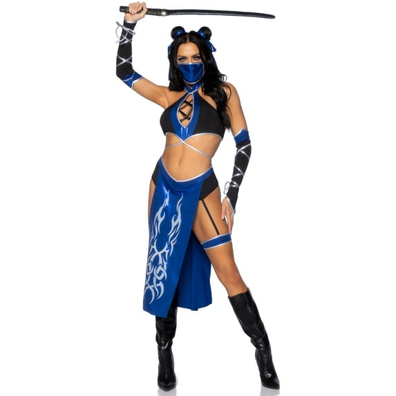 Leg Avenue Women's 5 Piece Blue Ninja Costume Set